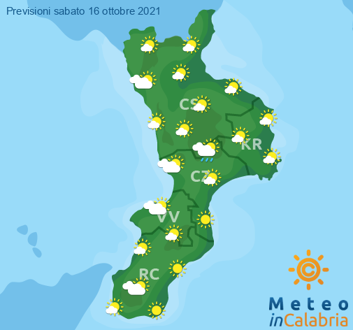 Previsioni Meteo Calabria 16-10-2021