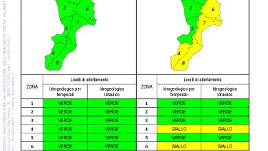 Criticità idrogeologica-idraulica e temporali in Calabria 16-11-2021