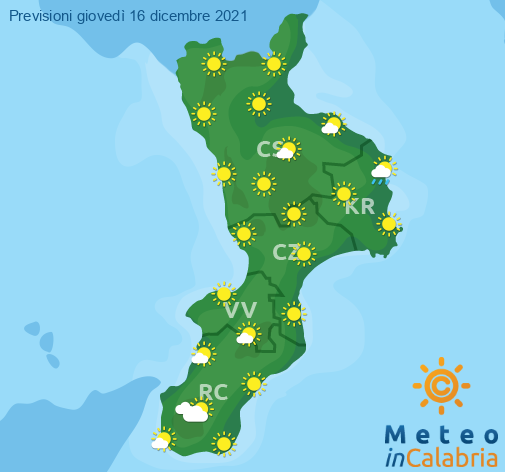 Previsioni Meteo Calabria 16-12-2021