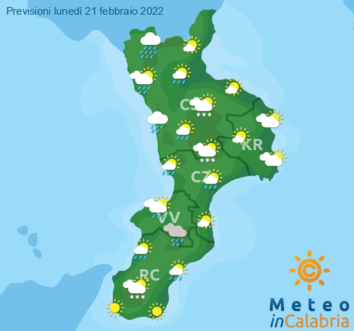 Previsioni Meteo Calabria 21-02-2022