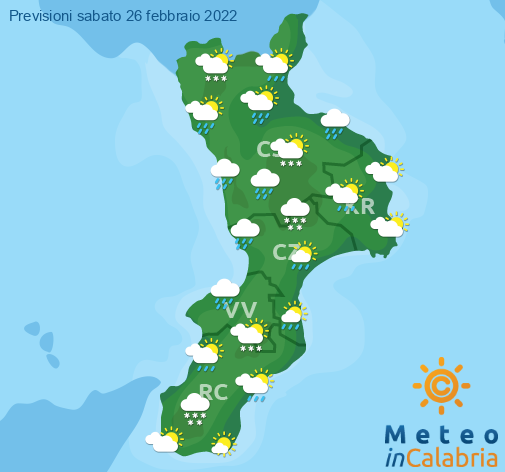 Previsioni Meteo Calabria 26-02-2022