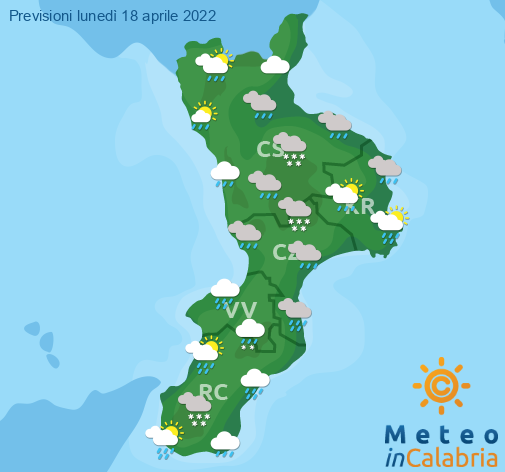 Previsioni Meteo Calabria 18-04-2022
