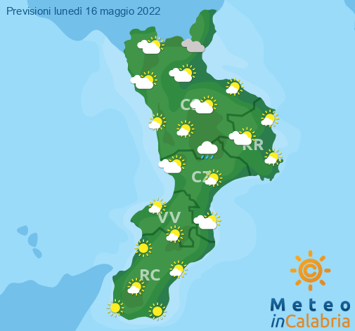 Previsioni Meteo Calabria 16-05-2022