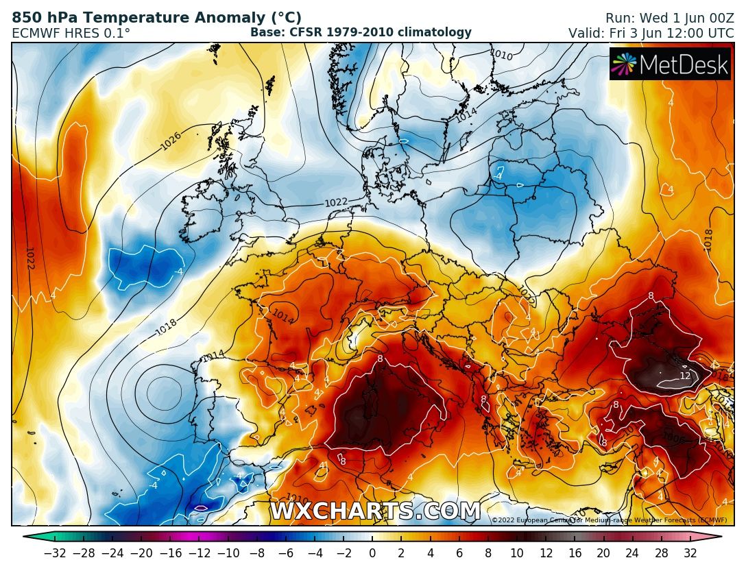 Promontorio Africano in risalita: caldo in intensificazione con pochi disturbi