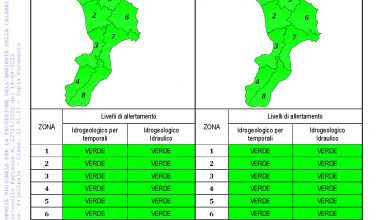 Criticità idrogeologica-idraulica e temporali in Calabria 18-08-2022