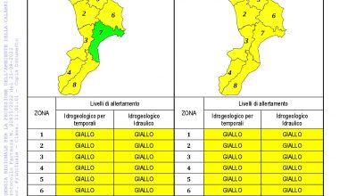 Criticità idrogeologica-idraulica e temporali in Calabria 21-08-2022