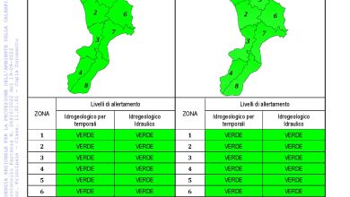 Criticità idrogeologica-idraulica e temporali in Calabria 19-09-2022