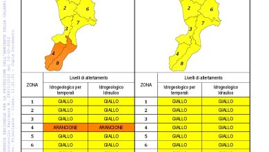 Criticità idrogeologica-idraulica e temporali in Calabria 10-10-2022