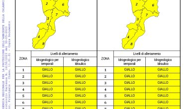 Criticità idrogeologica-idraulica e temporali in Calabria 30-05-2023