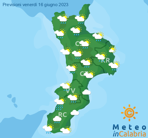 Previsioni Meteo Calabria 16-06-2023