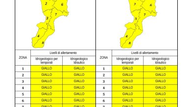 Criticità idrogeologica-idraulica e temporali in Calabria 06-06-2023