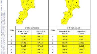 Criticità idrogeologica-idraulica e temporali in Calabria 07-06-2023