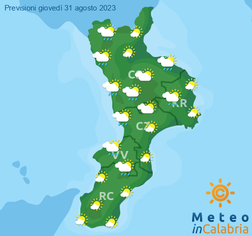 Previsioni Meteo Calabria 31-08-2023
