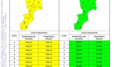 Criticità idrogeologica-idraulica e temporali in Calabria 20-08-2023