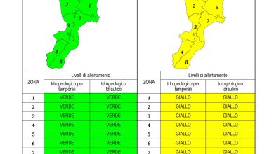 Criticità idrogeologica-idraulica e temporali in Calabria 23-08-2023
