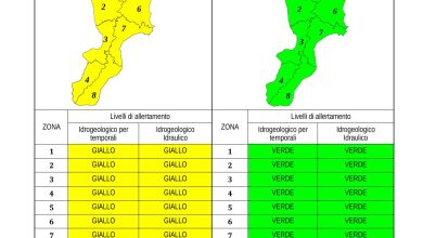 Criticità idrogeologica-idraulica e temporali in Calabria 25-08-2023