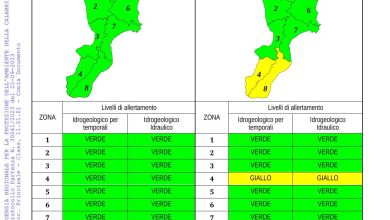 Criticità idrogeologica-idraulica e temporali in Calabria 22-09-2023