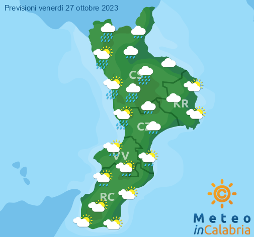 Previsioni Meteo Calabria 27-10-2023