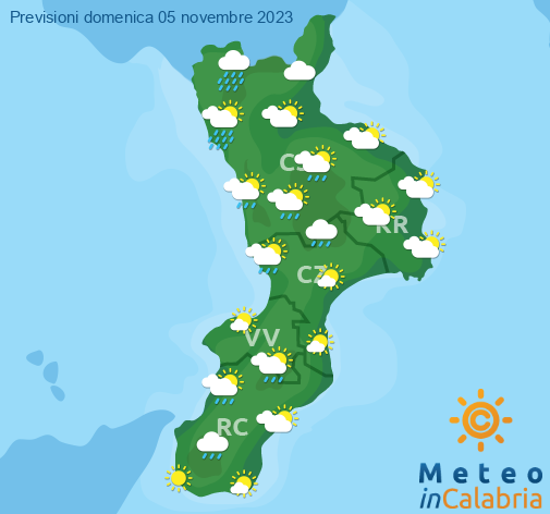 Previsioni Meteo Calabria 05-11-2023