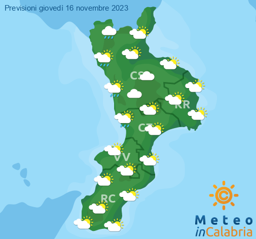 Previsioni Meteo Calabria 16-11-2023