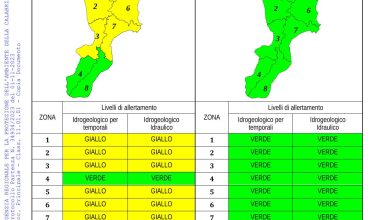 Criticità idrogeologica-idraulica e temporali in Calabria 01-11-2023