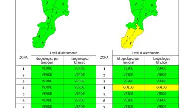 Criticità idrogeologica-idraulica e temporali in Calabria 08-12-2023