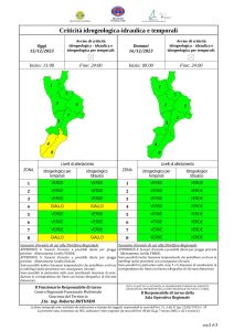 Criticità idrogeologica-idraulica e temporali in Calabria 16-12-2023